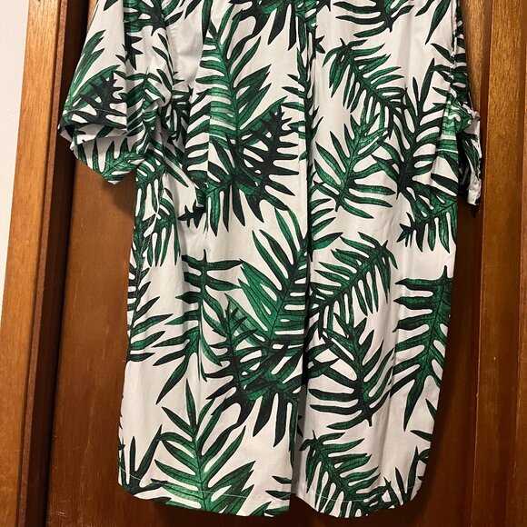 Kahulaleʻa Menʻs Aloha Shirt White Green Lauae - Picture 3 of 3